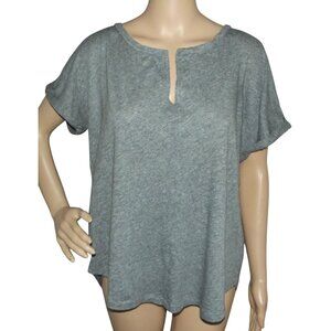 Madewell T-shirt Womens Size Medium Gray Heather V-Neck Top short sleeve